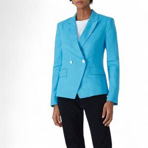 Rag and Bone Fletcher Bright Blue Linen Blazer | Size 8